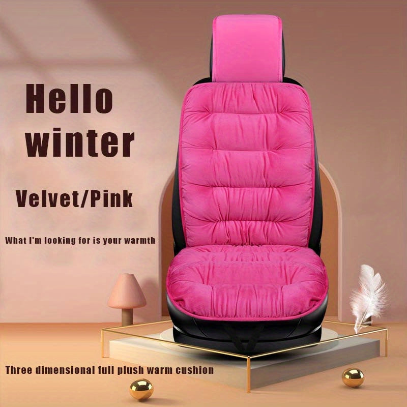 1 Piece Ultra Soft Car Seat Cover Plush Car Front - Thick Car Seat Protector for Winter Car Interior Accessories, Ultra Soft Plush, Ultra Thick Front Single Seat Cover with Backrest - Universally Suitable for Comfort and Prot